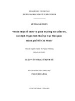 Đề tài: Hoàn thiện tổ chức và quản trị công tác kiểm tra, xác định trị giá tính thuế tại Cục hải quan TPHCM doc