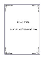 LUẬN VĂN: DÂN TỘC MƯỜNG Ở PHÚ THỌ ppt