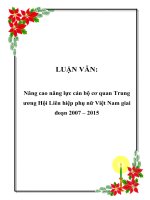 LUẬN VĂN: Nâng cao năng lực cán bộ cơ quan Trung ương Hội Liên hiệp phụ nữ Việt Nam giai đoạn 2007 – 2015 pptx