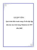 LUẬN VĂN:Quá trình đấu tranh củng cố nền độc lập dân tộc của Liên bang pptx