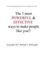 A must for Sales people and anyone who meets and greets for a livingThe 5 most POWERFUL & EFFECTIVE ppt