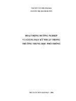 HOẠT ĐỘNG HƯỚNG NGHIỆP VÀ GIẢNG DẠY KỸ THUẬT TRONG TRƯỜNG TRUNG HỌC PHỔ THÔNG - NGUYỄN VĂN HỘ ppt