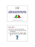 THỐNG KÊ CƠ BẢN ỨNG DỤNG TRONG NGHIÊN CỨU KHOA HỌC doc