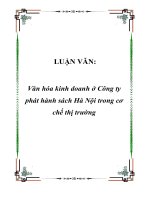 LUẬN VĂN: Văn hóa kinh doanh ở Công ty phát hành sách Hà Nội trong cơ chế thị trường doc