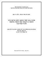 Luận văn: XÂY DỰNG MỨC KHẤU TRỪ GIA CẢNH TRONG THUẾ THU NHẬP CÁ NHÂN TẠI VIỆT NAM ppt