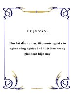 LUẬN VĂN: Thu hút đầu tư trực tiếp nước ngoài vào ngành công nghiệp ô tô Việt Nam trong giai đoạn hiện nay pot