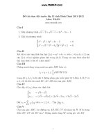 Đề thi học sinh giỏi cấp tỉnh Bình Định Năm 2011 - 2012 - Môn toán docx