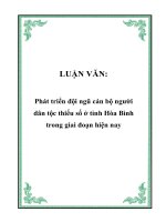 LUẬN VĂN: Phát triển đội ngũ cán bộ người dân tộc thiểu số ở tỉnh Hòa Bình trong giai đoạn hiện nay doc