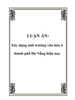 LUẬN ÁN: Xây dựng môi trường văn hóa ở thành phố Đà Nẵng hiện nay pdf
