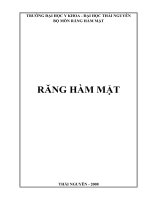 Giáo trình: RĂNG HÀM MẶT ppt