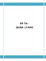 Đồ án tốt nghiệp - Phân tích thiết kế hệ thống - QUẢN LÍ KHO pdf