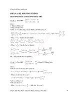 PHẦN 2: HỆ PHƯƠNG TRÌNH - PHƯƠNG PHÁP 1: PHƯƠNG PHÁP THẾ pdf