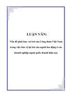 LUẬN VĂN: Vấn đề phát huy vai trò của Công đoàn Việt Nam trong việc bảo vệ lợi ích của người lao động ở các doanh nghiệp ngoài quốc doanh hiện nay doc