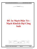 đồ án mạch điện tử  ''''''''mạch khuếch đại công suất''''''''