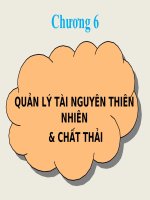 Chương 6 QUẢN LÝ TÀI NGUYÊN THIÊN NHIÊN & CHẤT THẢI pptx