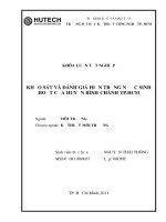 Khảo sát và đánh giá hiện trạng nước sinh hoạt của huyện Bình Chánh thành phố Hồ Chí Minh