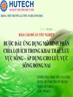 Bước đầu ứng dụng mô hình phân chia lợi ích trong khai thác lưu vực sông áp dụng cho lưu vực sông Đồng Nai