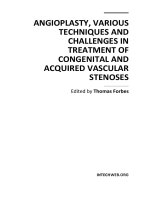 ANGIOPLASTY, VARIOUS TECHNIQUES AND CHALLENGES IN TREATMENT OF CONGENITAL AND ACQUIRED VASCULAR STENOSES doc