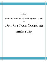 Đồ án tốt nghiệp - Phân tích thiết kế hệ thống - QUẢN LÝ CÔNG TY VẬN TẢI, SỬA CHỮA, CỨU HỘ THIÊN TUẤN doc