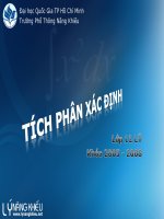 Tích phân xác định nguyên hàm lớp 12 Lý khóa 2005- 2008 ppt