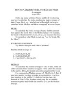 How to: Calculate Mode, Median and Mean Averages ppt