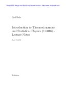 Introduction to Thermodynamics and Statistical Physics (114016) - Lecture Notes potx