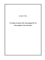 LUẬN VĂN: Tác động của phát triển công nghiệp đối với nông nghiệp ở tỉnh vĩnh phúc docx