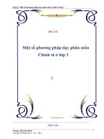 Đề tài: Một số phương pháp dạy phân môn Chính tả ở lớp 3 pdf