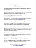 Exclusive Insurance Leads By: Jason Hornung – President Jason Hornung Agency potx