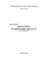Đại cương về khoa học quản lý pdf