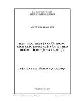 Luận văn: DẠY - HỌC TRUYỆN CƯỜI TRONG SÁCH GIÁO KHOA NGỮ VĂN 10 THEO HƯỚNG TÍCH HỢP VÀ TÍCH CỰC pptx