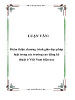 LUẬN VĂN: Hoàn thiện chương trình giáo dục pháp luật trong các trường cao đẳng kỹ thuật ở Việt Nam hiện nay doc
