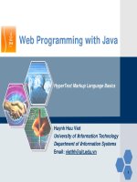 Web Programming with Java - HyperText Markup Language Basics potx