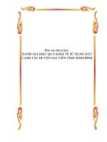 Báo cáo khoa học: ĐÁNH GIÁ HIỆU QUẢ KINH TẾ SỬ DỤNG ĐẤT CANH TÁC HUYỆN GIA VIỄN TỈNH NINH BÌNH docx