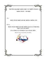 Đồ án tốt nghiệp - Phân tích thiết kế hệ thống - THỐNG QUẢN LÝ PHƯƠNG TIỆN VẬN TẢI THỦY CỦA CÔNG TY CỔ PHẦN VẬN TẢI HÀ TIÊN pptx