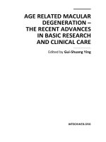 AGE RELATED MACULAR  DEGENERATION –   THE RECENT ADVANCES   IN BASIC RESEARCH  AND CLINICAL CARE potx
