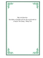 Báo cáo khoa học: Xác định cơ cấu đầu tư tối ưu cho các hộ nuôi cá ở huyện Văn Giang – Hưng Yên potx