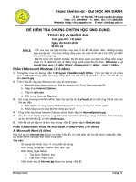 ĐỀ KIỂM TRA CHỨNG CHỈ TIN HỌC ỨNG DỤNG TRÌNH ĐỘ A QUỐC GIA 2010 ĐH AN GIANG pot