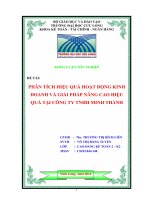 PHÂN TÍCH HIỆU QUẢ HOẠT ĐỘNG KINH DOANH VÀ GIẢI PHÁP NÂNG CAO HIỆU QUẢ TẠI CÔNG TY TNHH MINH THÀNH pptx