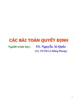 CÁC BÀI TOÁN QUYẾT ĐỊNH ppt