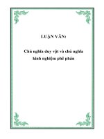 LUẬN VĂN:Chủ nghĩa duy vật và chủ nghĩa kinh nghiệm phê phánv ppt