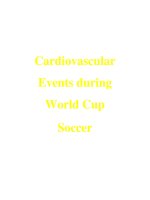 Cardiovascular Events during World Cup Soccer ppt