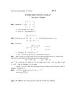 Đề thi toán cao cấp - Đề 3 pot