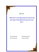 Đề tài “Đánh giá các hoạt động khuyến nông trên địa bàn huyện Tràng Định tỉnh Lạng Sơn năm 2011” ppt