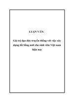 LUẬN VĂN: Giá trị đạo đức truyền thống với việc xây dựng lối Sống mới cho sinh viên Việt nam hiện nay ppt