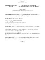 Đề thi học sinh giỏi cấp tỉnh Hà Nam Năm 2011 - 2012 - Môn toán pdf