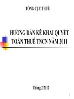 HƯỚNG DẪN KÊ KHAI QUYẾT TOÁN THUẾ TNCN NĂM 2011 docx