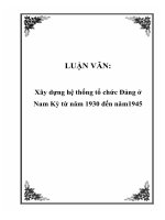 LUẬN VĂN: Xây dựng hệ thống tổ chức Đảng ở Nam Kỳ từ năm 1930 đến năm1945 potx