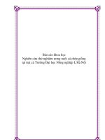 Báo cáo khoa học: Nghiên cứu thử nghiệm ương nuôi cá chép giống tại trại cá Trường Đại học Nông nghiệp I, Hà Nội pptx