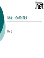 Bài giảng lập trình DOT NET - Bài 1 Nhập môn DotNet pdf